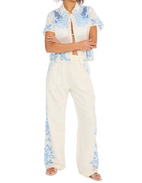 ALLISON NEW YORK Rowen Top in blue white - women's shirt - alternate view