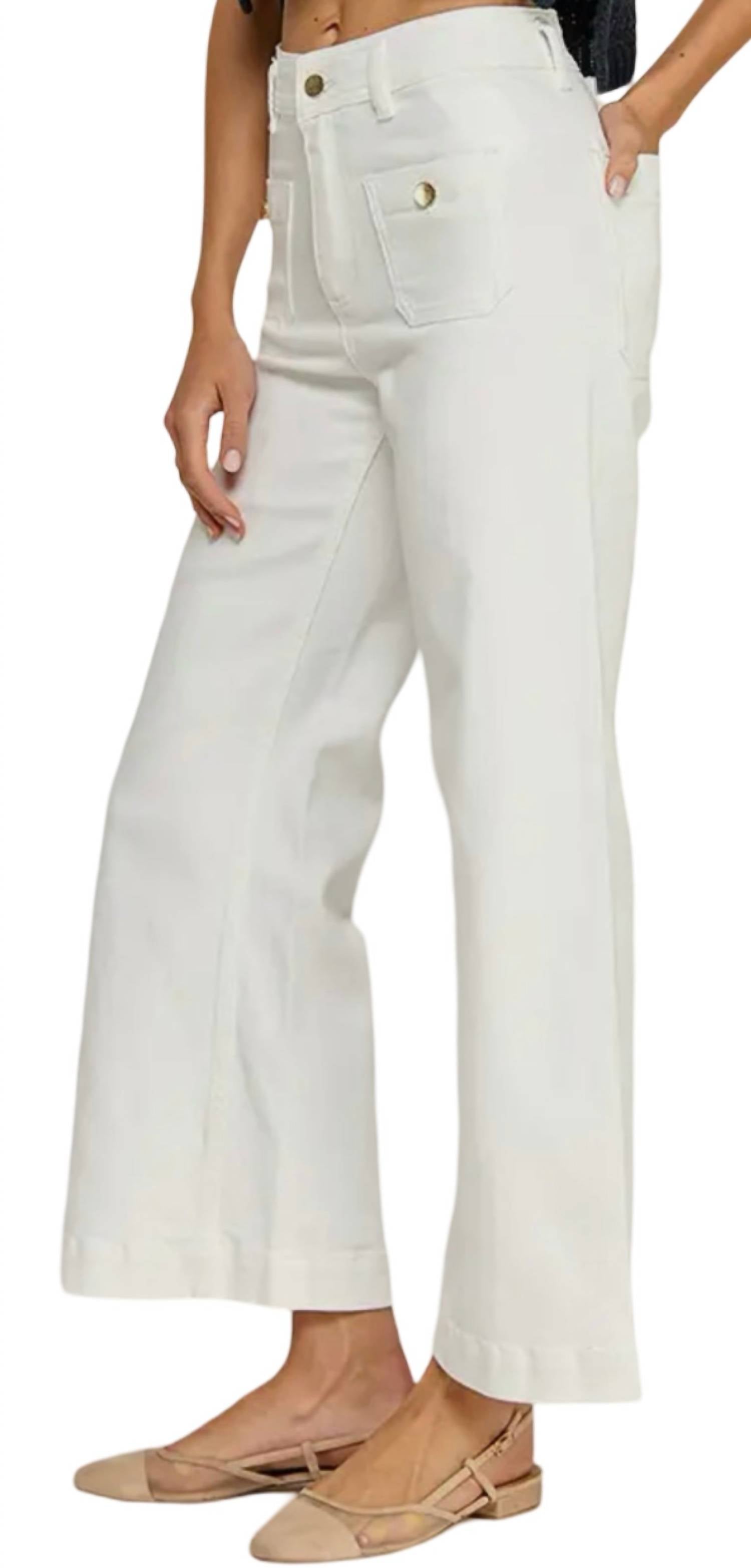 Miss Love - Flap Pocket Wide Leg Jeans