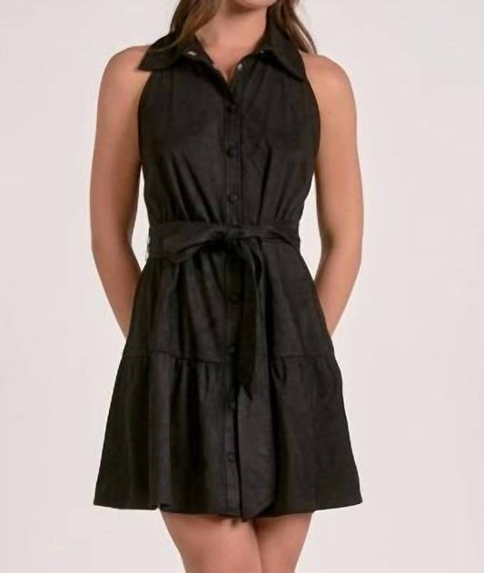 Elan - Button Front Sleeveless Mini Dress
