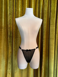 Kilo Brava Embroidered Underwire Slip & G-string Set in black embriodery - women's intimate - view 6