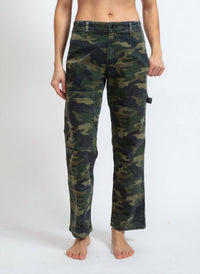ASKK NY Carpenter Relaxed Straight Leg Jeans in camo - women's jeans - detail view