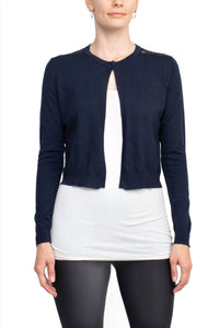 Luxxe Lane - Long Sleeve Lace Back Hook Closure Knit Cardigan
