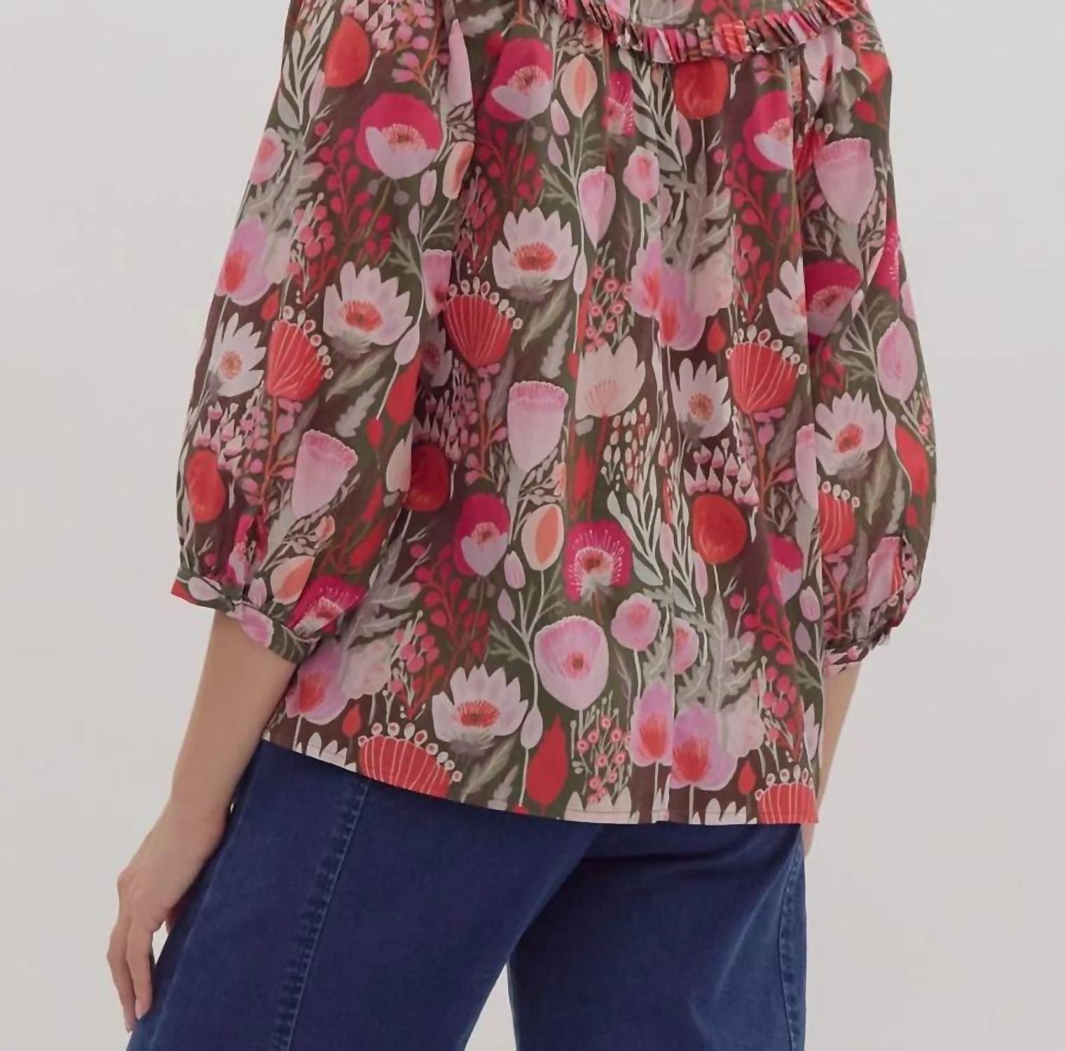 Entro - Floral Days Poplin Sleeve Top
