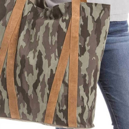 Katydid - Women's Printed Tote Bag With Leather Straps