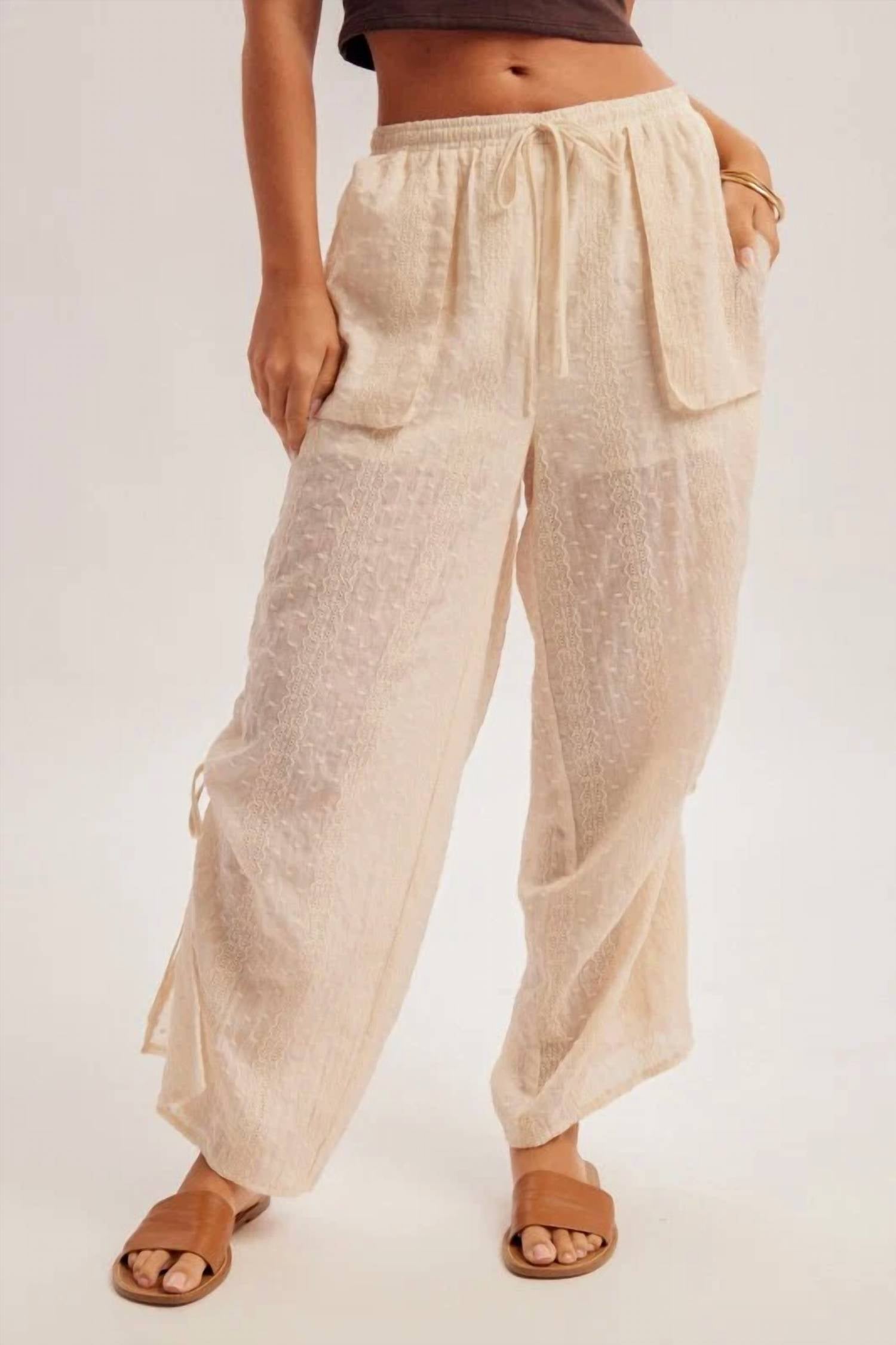 Hem & Thread - Driftwood Embroidered Cargo Pants
