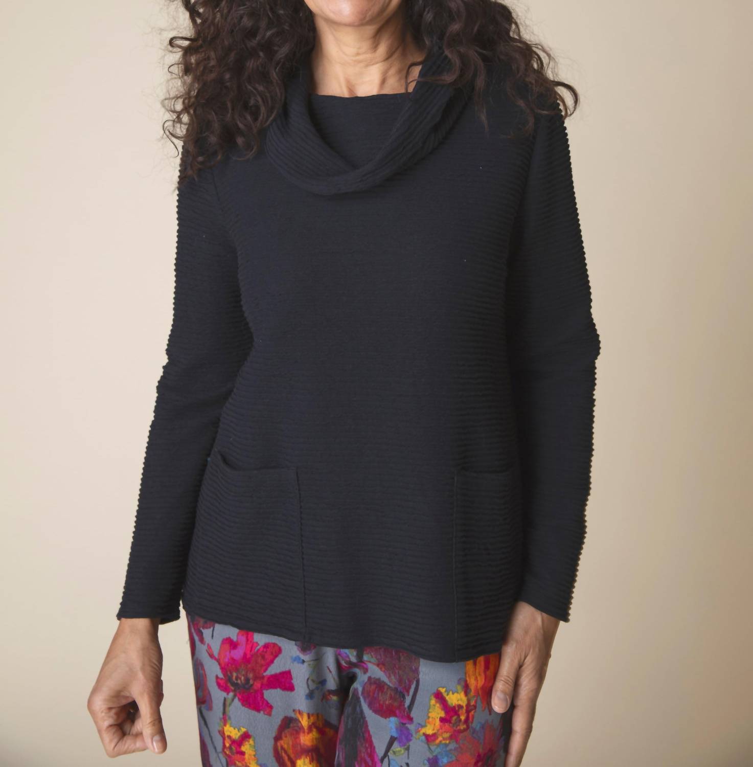 Habitat - Ripple Effect Pocket Cowl Neck Sweater