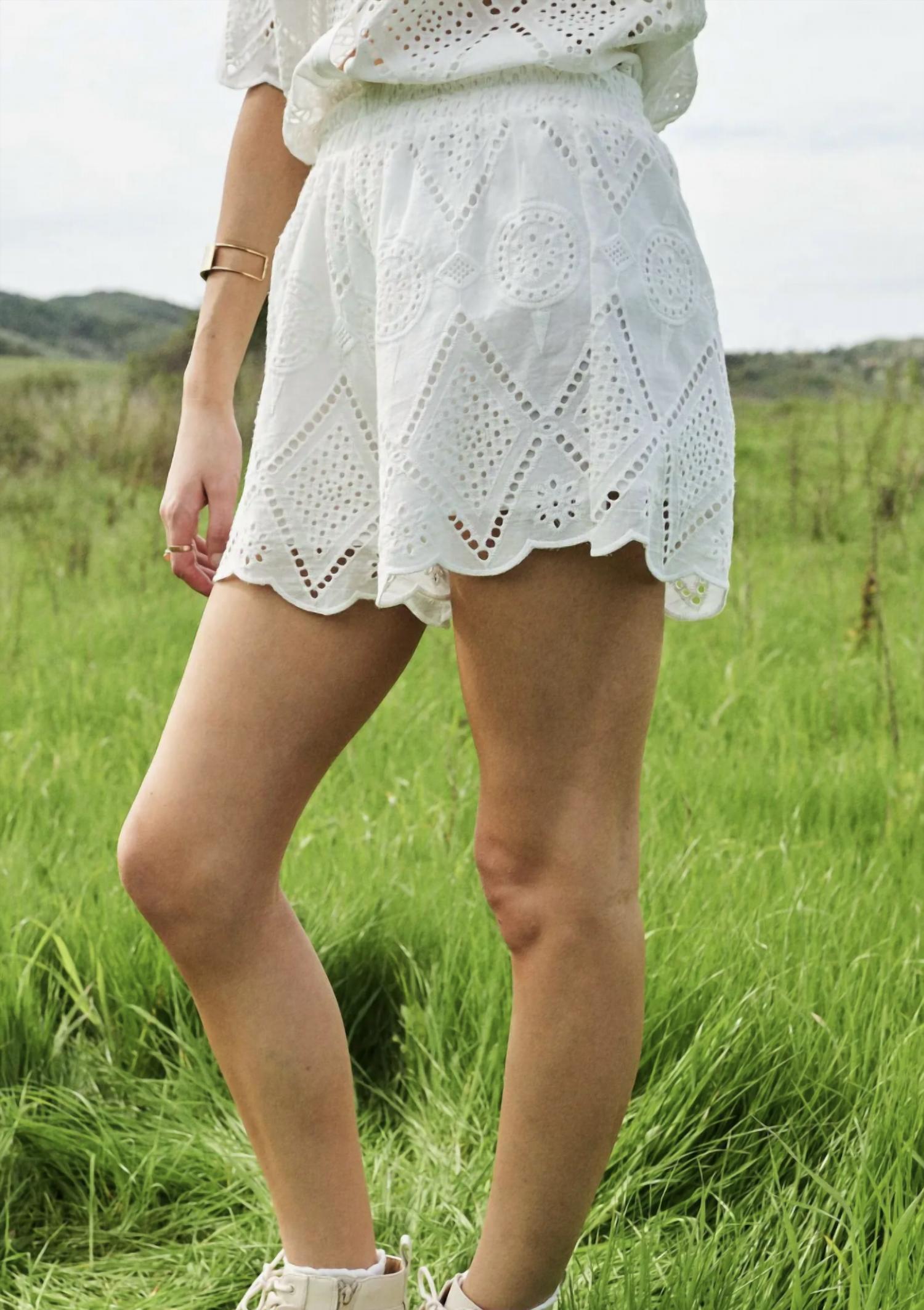 Hello Mello - Elastic Waist Laced Shorts