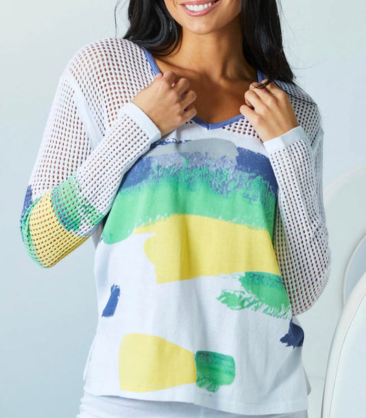 Angel Apparel - Brush Stroke V-neck Top