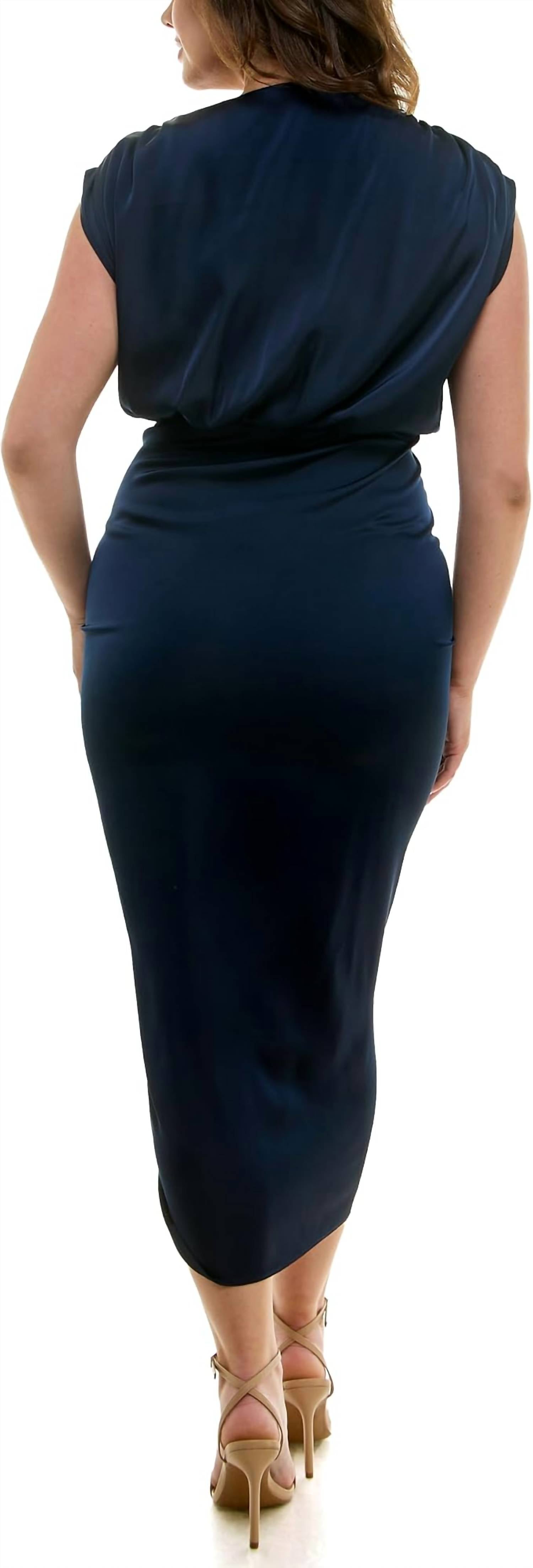Nicole Miller - Ruched V Neck Cocktail Dress