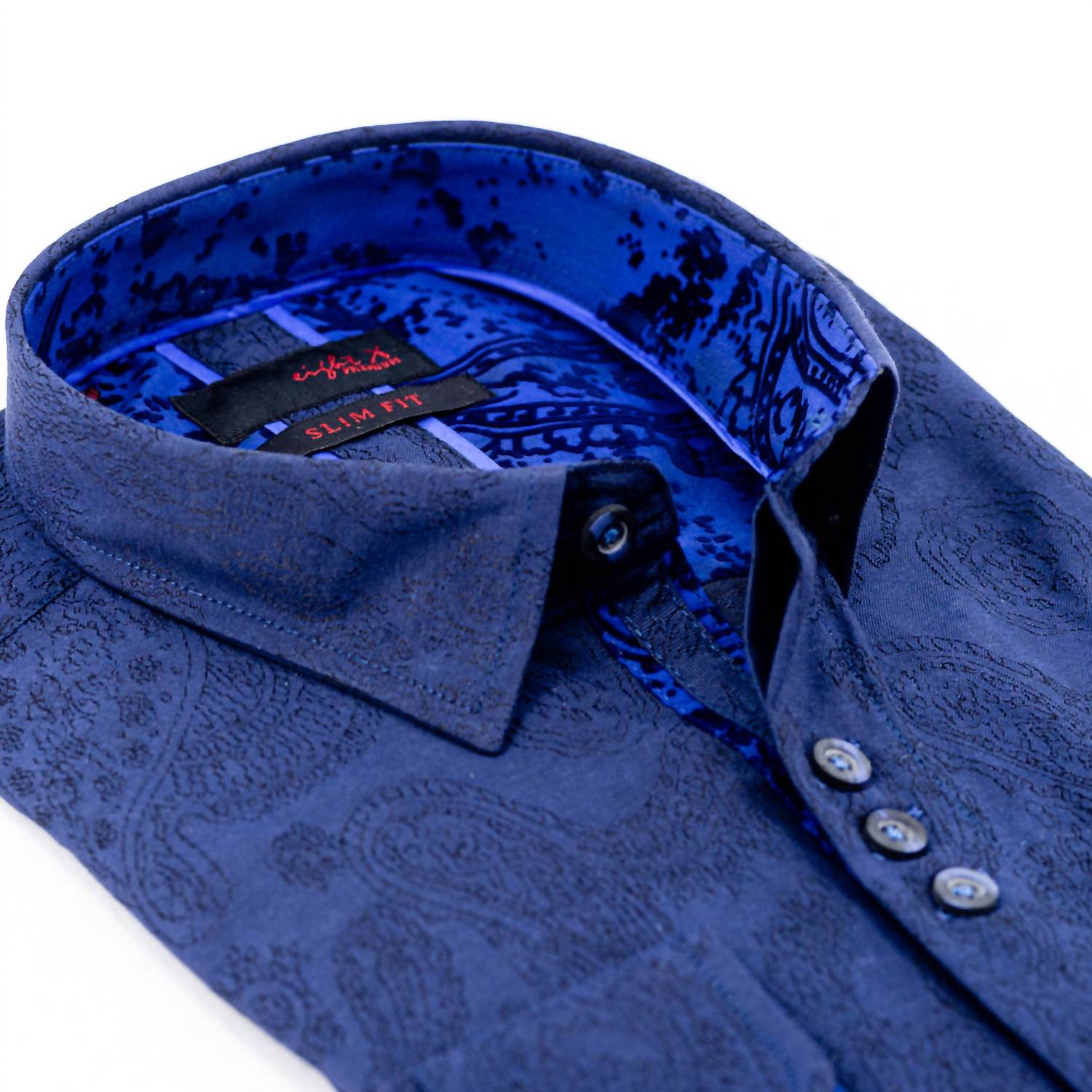 Eight X - Paisley Jacquard Button Down Shirts With Flocking Trim