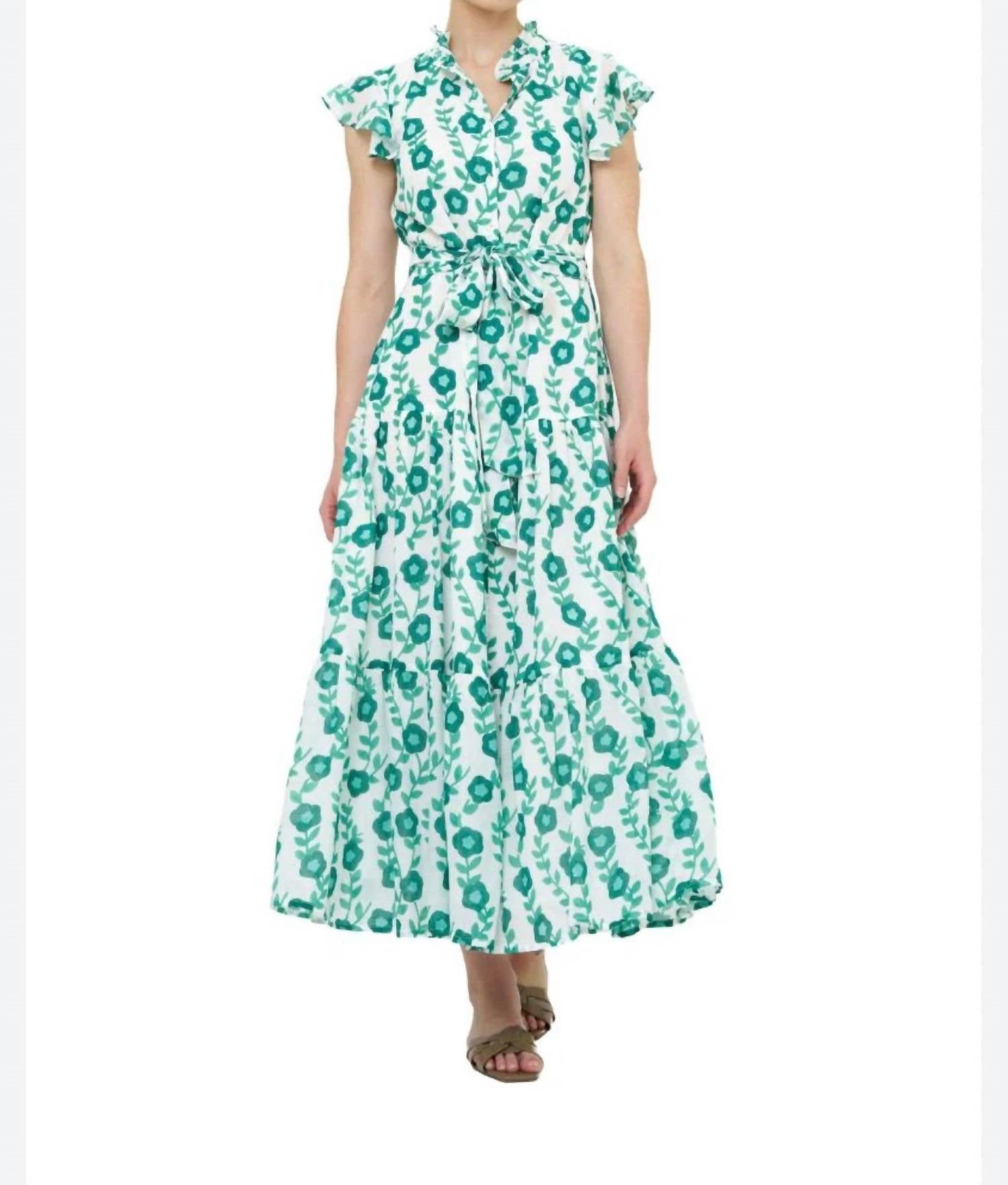 Oliphant - Ruffle Collar Button Maxi Dress