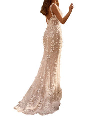 Sherri Hill - Fitted 3d Flower Lace Prom Dress