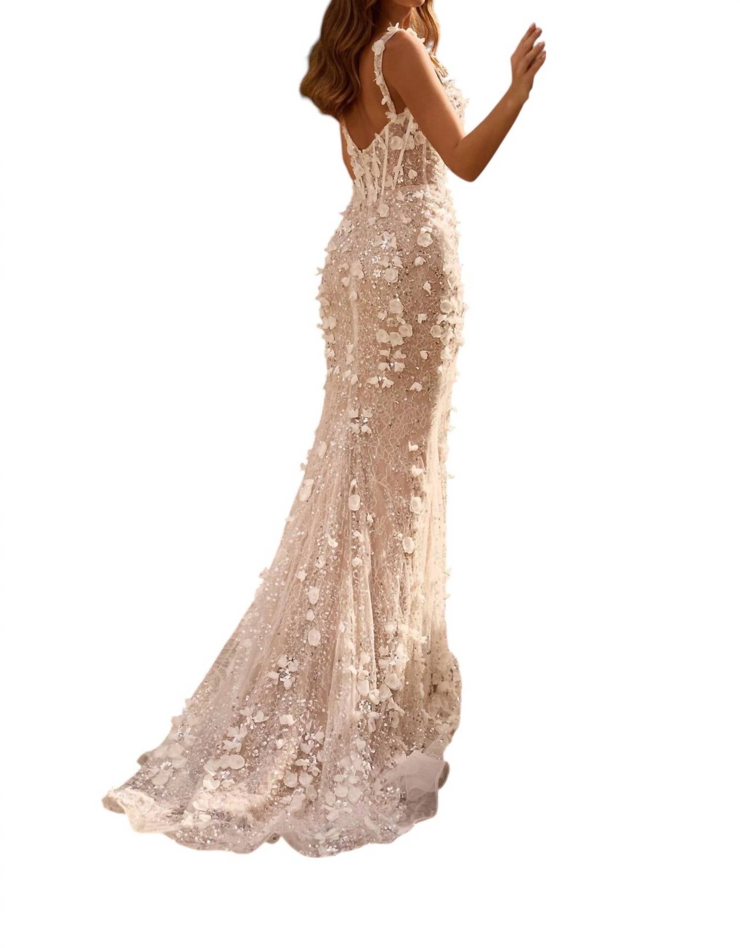 Sherri Hill - Fitted 3d Flower Lace Prom Dress