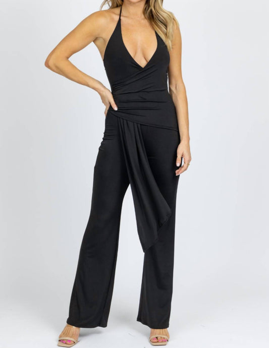 HALTER RUCHE FRONT JUMPSUIT