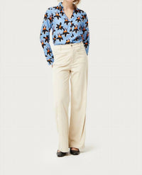 Compañía Fantástica Calatea Floral Print Shirt in blue - women's shirt - alternate view