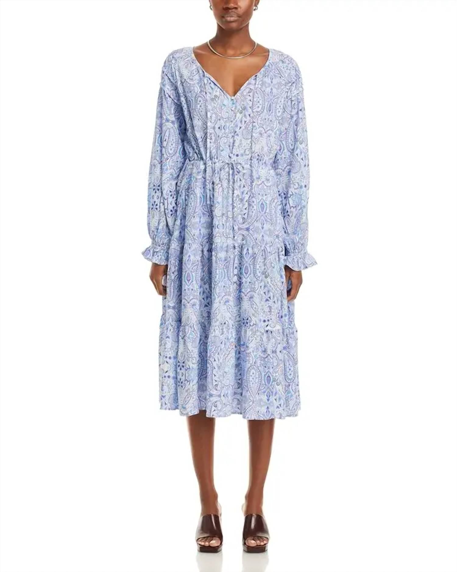 Koko + Mason - Long Sleeve Paisley Maxi Dress