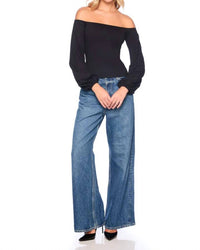 Susana Monaco - Off-Shoulder Poet Sleeve Top