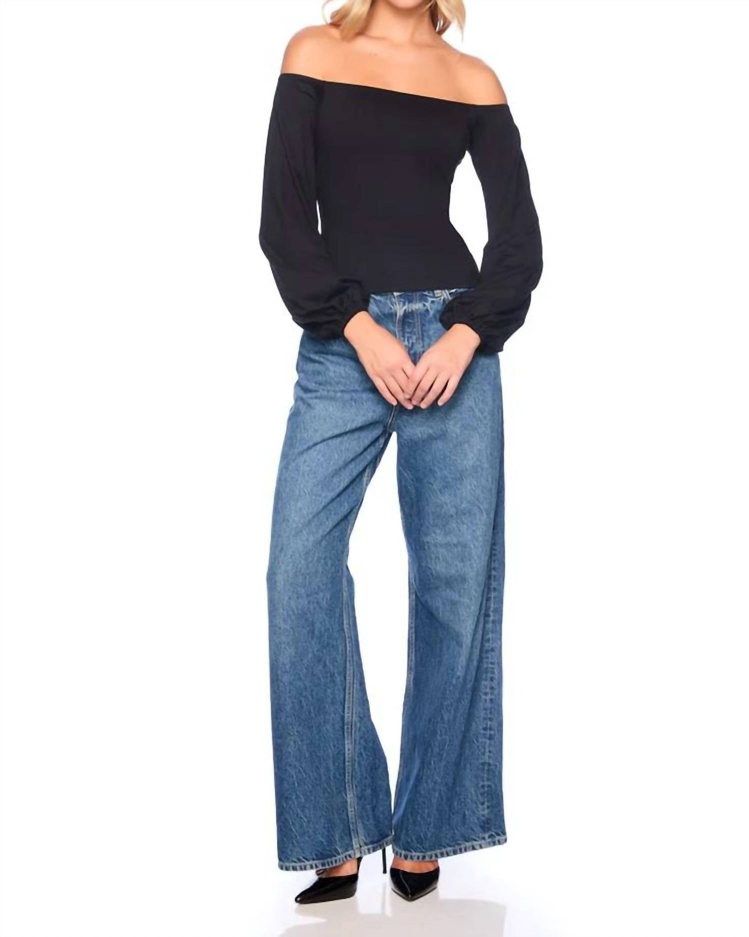 Susana Monaco - Off-Shoulder Poet Sleeve Top