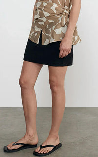 Enza Costa Jaquard Mini Skirt in black - women's skirt - alternate view