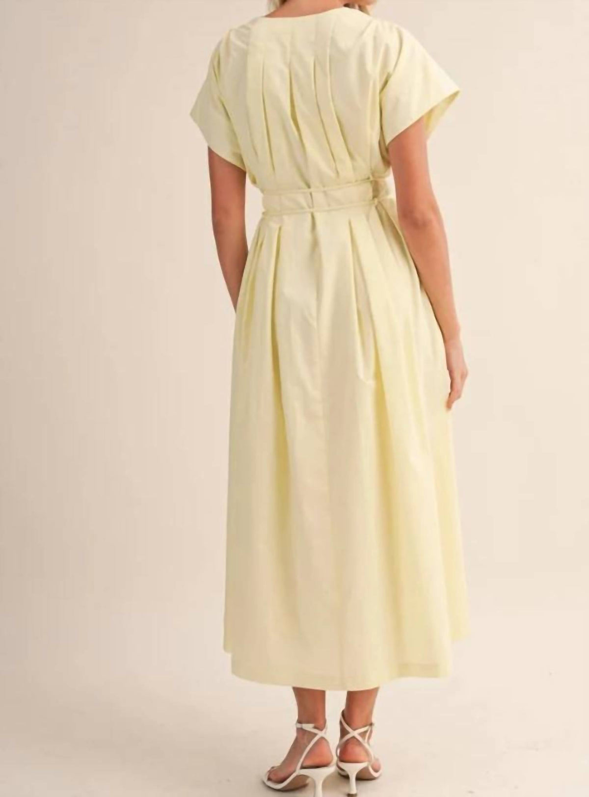 Mint Exclusives - Short Sleeve Pleated Midi Dress