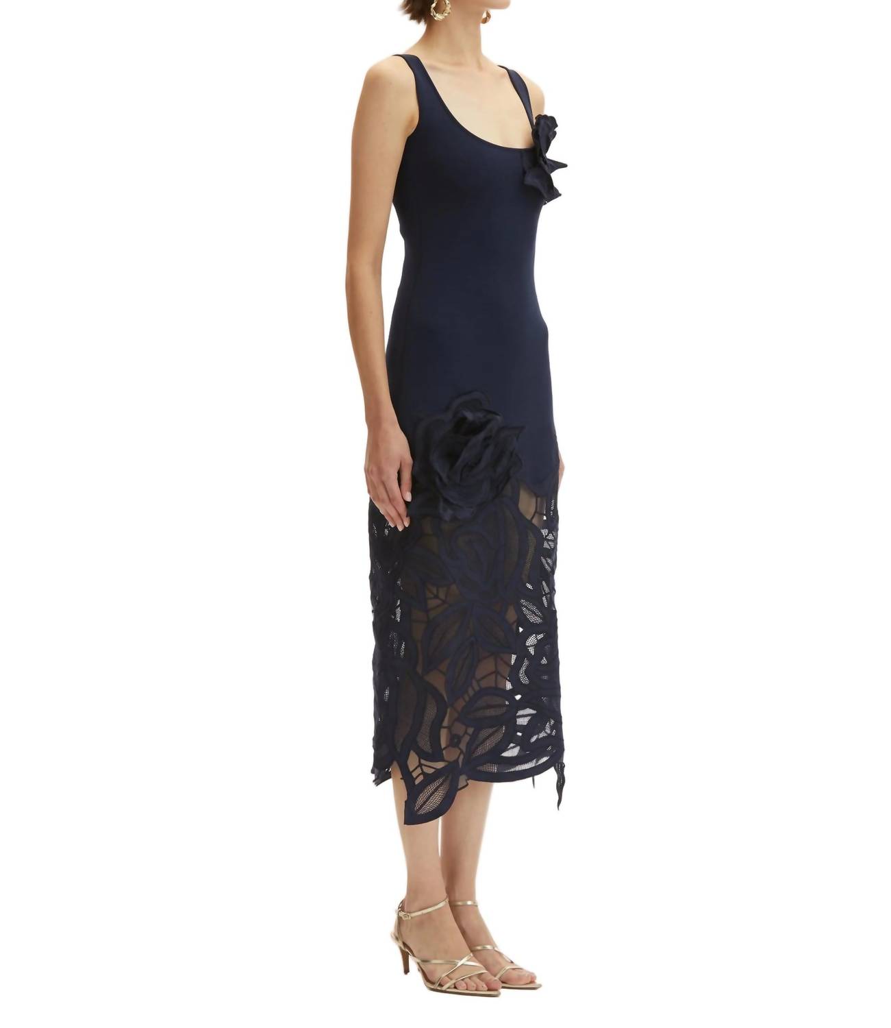 Oscar De La Renta - Rose Guipure Long Knit Dress
