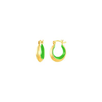 Gold & Honey - Women's Petite Enamel Slope Huggie Hoop Earrings