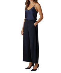 Talbot Runhof Wide Leg Tuxedo Stripe Formal Tweed Pant in blue - women's pants