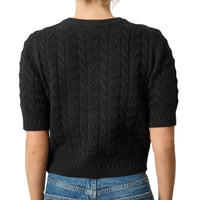 Lilla P - Short Sleeve Cardigan Sweater