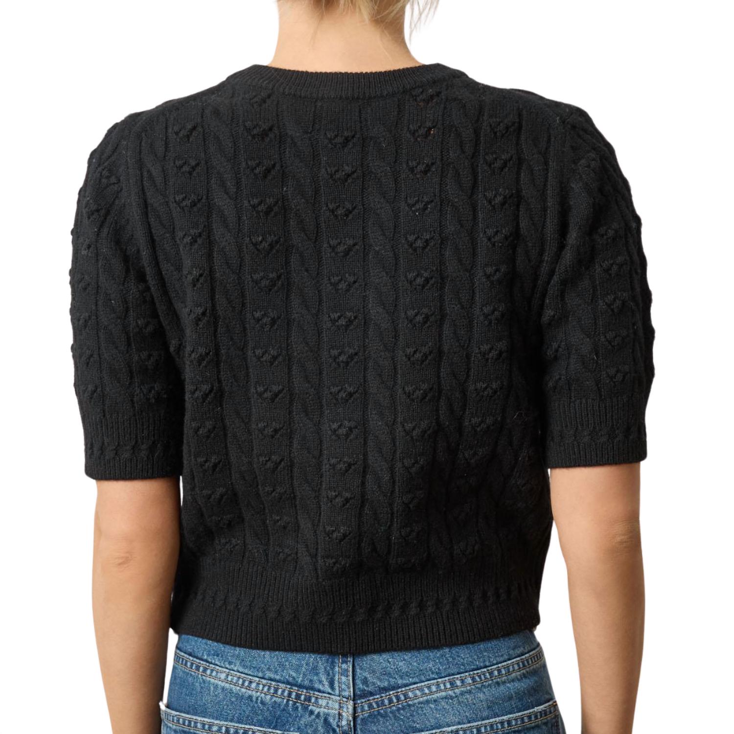 Lilla P - Short Sleeve Cardigan Sweater