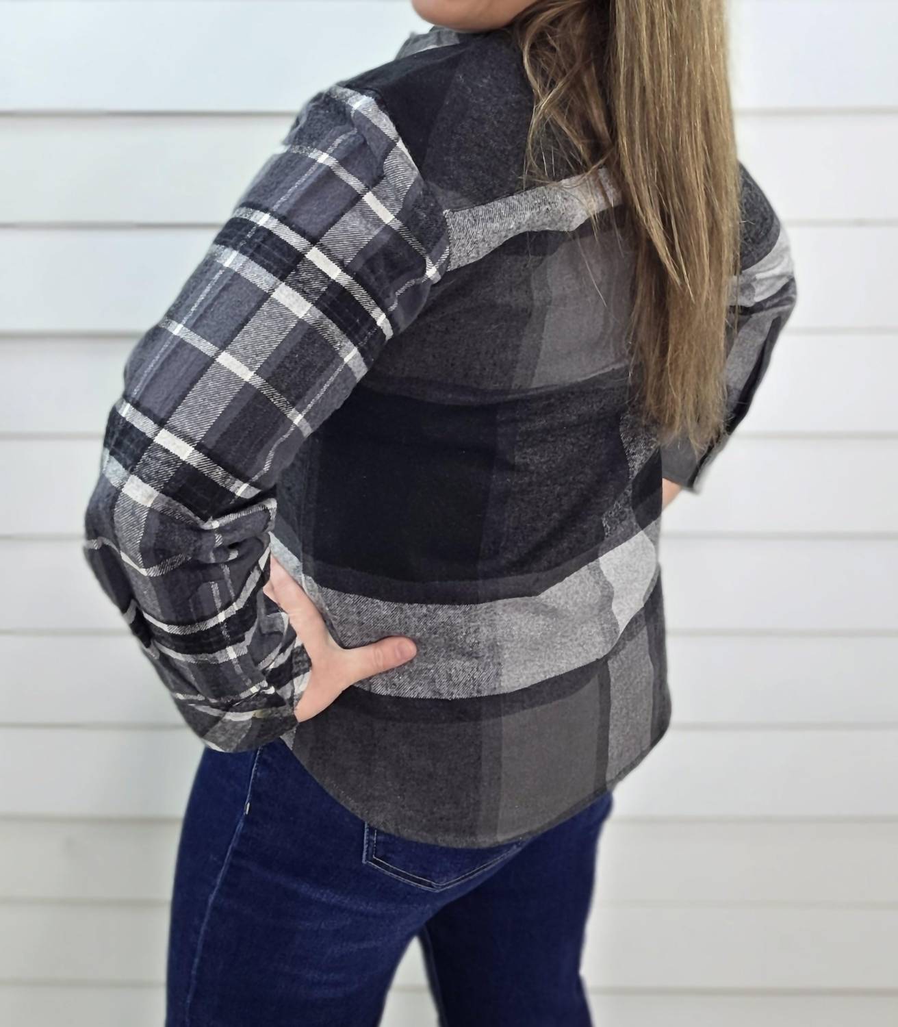 Keren Hart - Plaid Contrast Flannel Shirt