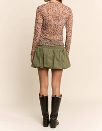 Davi & Dani - Metallic Sheer Mesh Top
