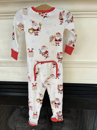The Beaufort Bonnet Company Girls' Be Jolly Santa One Piece in red - kids' item - detail view