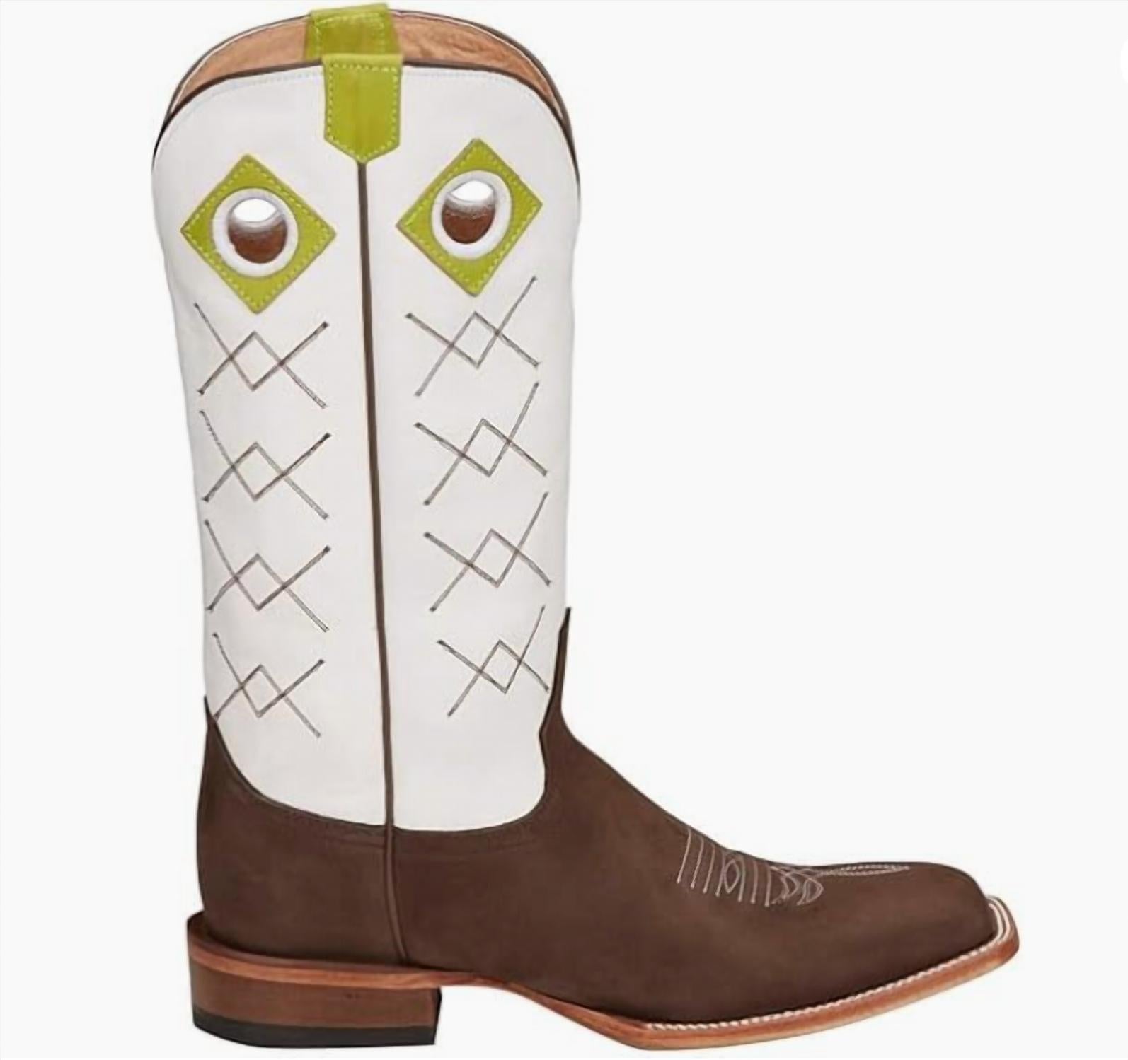 Justin Men's Latigo Cowhide Western Boot in white - men's boots