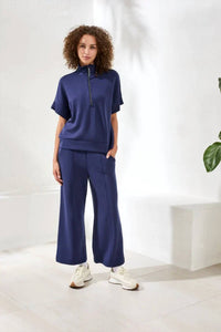 Tribal - Techno Lux Mock Neck Zip Top