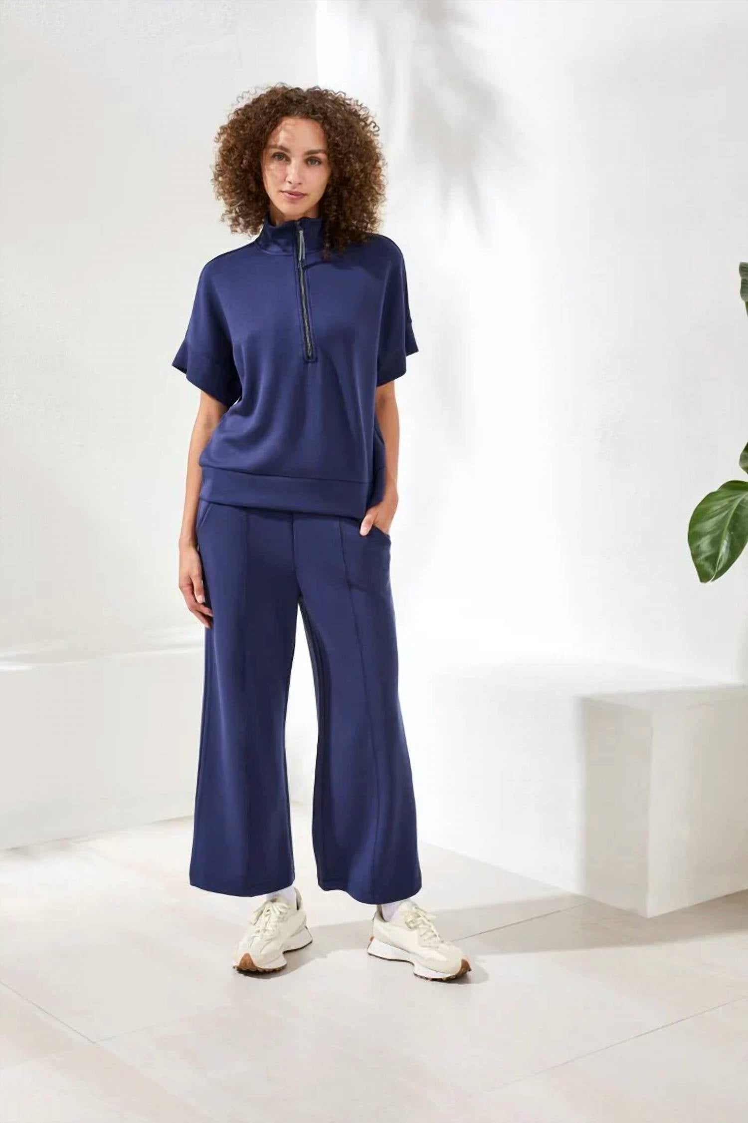 Tribal - Techno Lux Mock Neck Zip Top