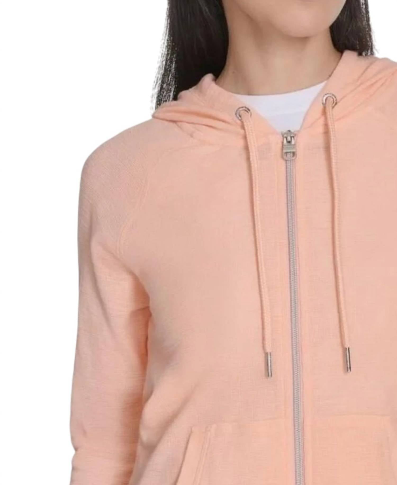 Calvin Klein - Women's Performance Ruched-sleeve Zip Hoodie