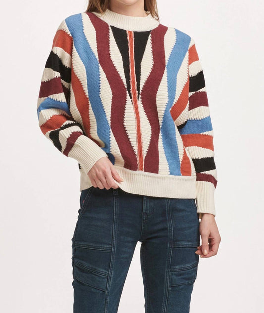 Dear John Denim - Kaylin Crew Neck Long Sleeve Sweater Zig Zag