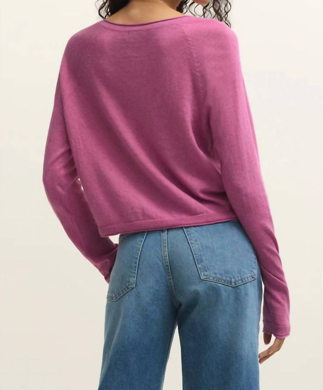 Z Supply Perfect Layer Cardigan in spanish rose - women's cardigan - detail view