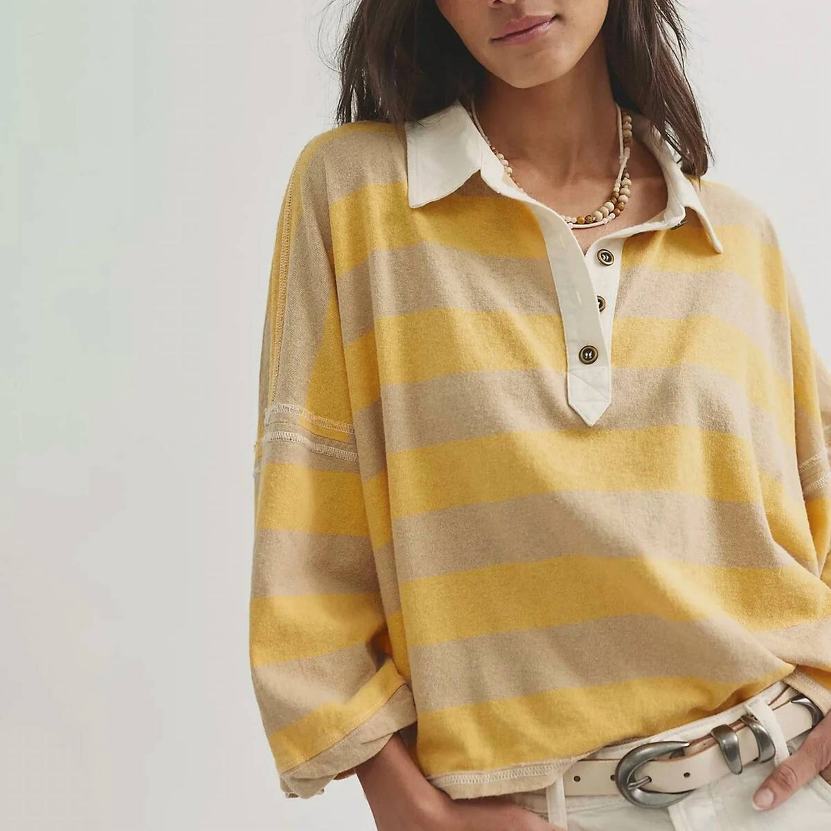 Free People - Auggie Collared Tee