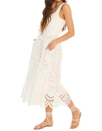 ALLISON NEW YORK Giselle Midi Dress in white - women's dress - alternate view