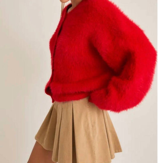 Le Lis - Heart Button Detail Sweater Cardigan