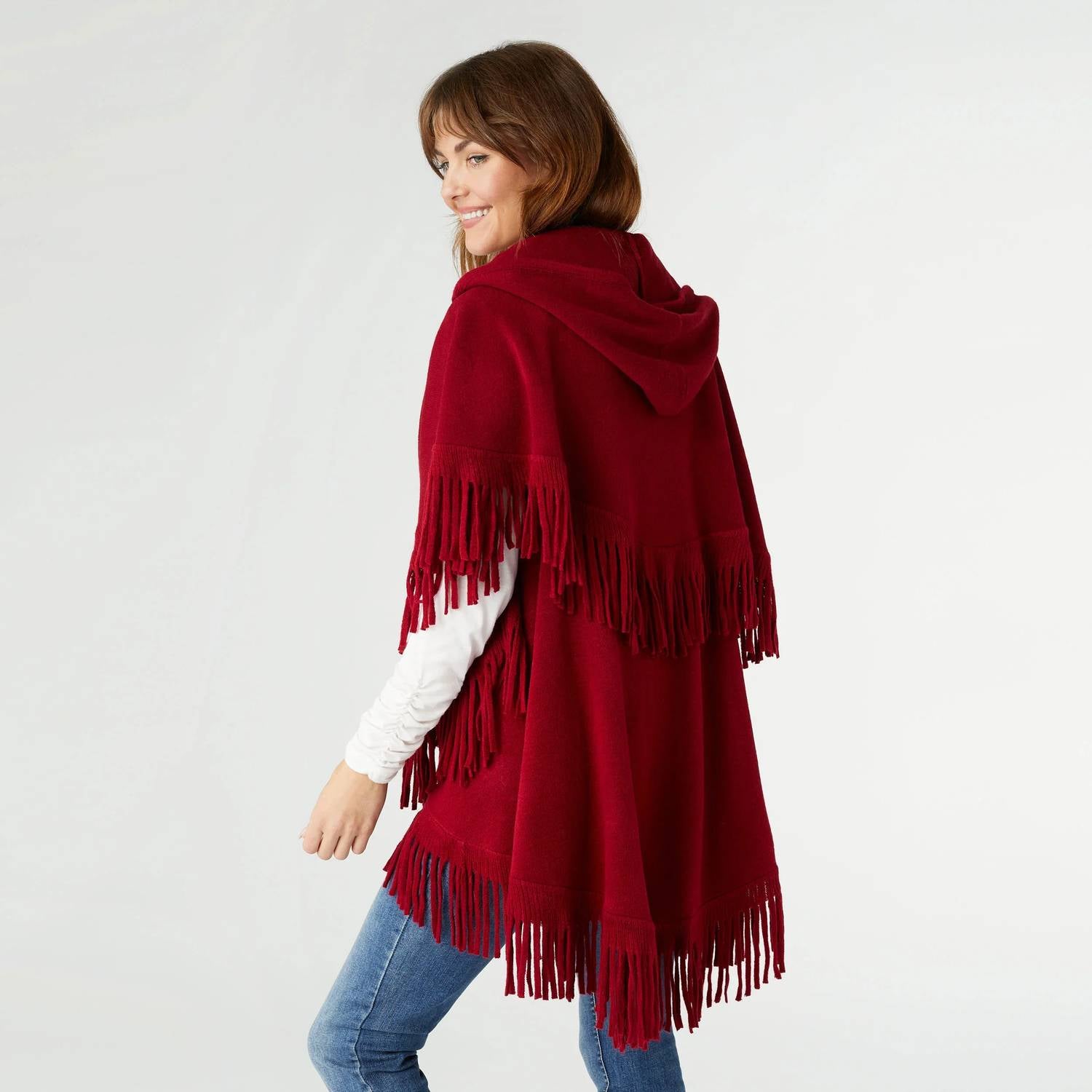 Coco + Carmen - Ezra Fringe Capelet Vest with Hood