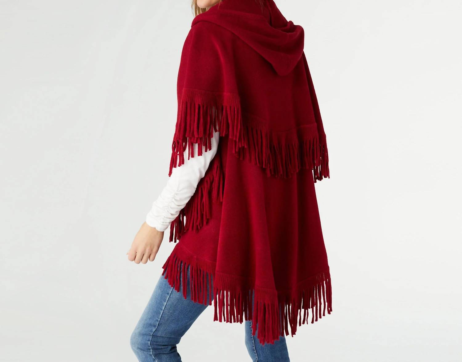 Coco + Carmen - Ezra Fringe Capelet Vest with Hood