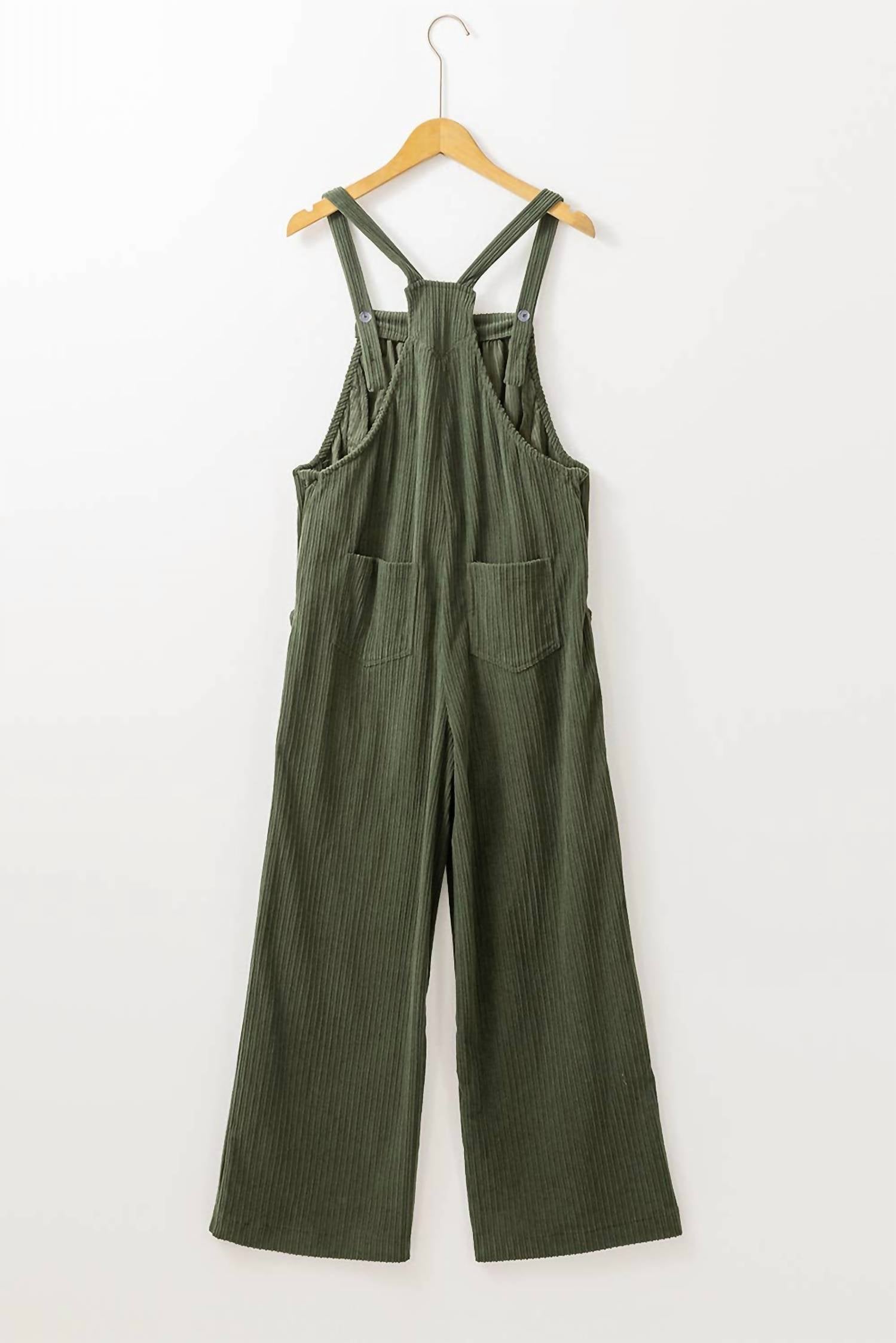 66Disco - Corduroy Pocketed Wide Leg Overall