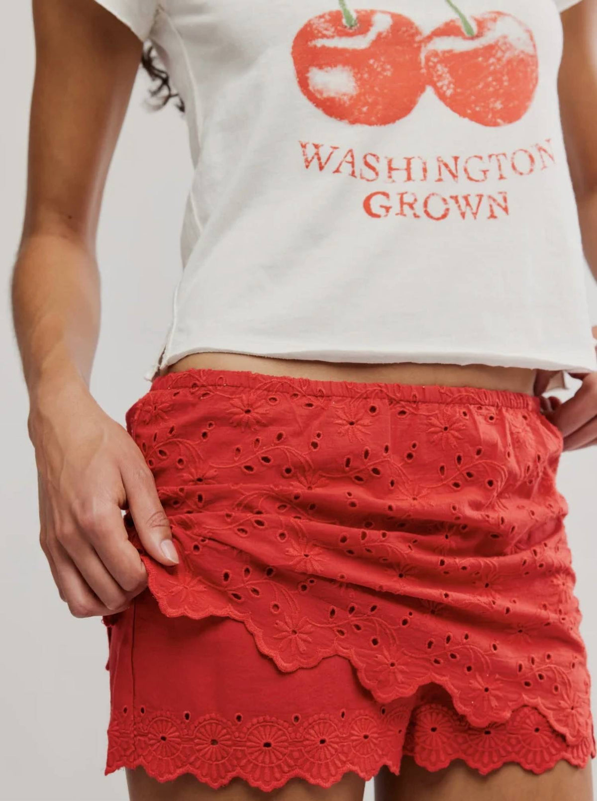Free People - Eyes On You Eyelet Cotton Skort