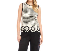 Karen Kane - Celine Crochet Flower Detail Sweater Tank