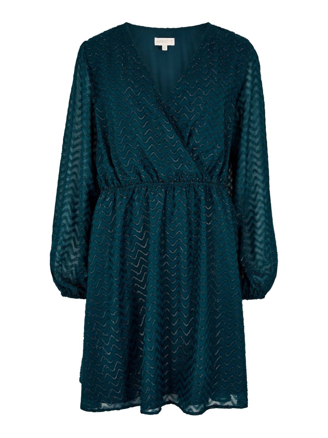 APRICOT Chevron Jacquard Wrap Dress in green - women's dress - view 4