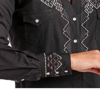 Panhandle - Women's Aztec Embroidered Detail Shirt