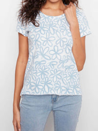 CHARLIE B Printed Organic Cotton T-shirt in brielle - women's t-shirt