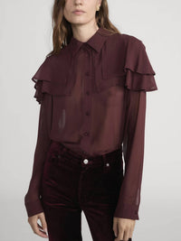 Frame - Silk Cape Blouse